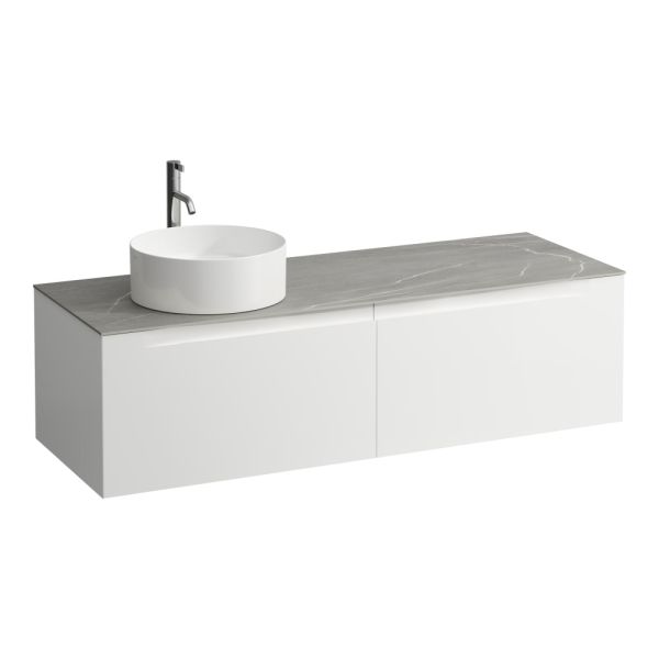 LAUFEN ARUN Zásuvkový element 1400, s 2 zásuvkami, s výrezom vľavo, s vrchnou doskou Piasentina Grigio vr. otvoru pre batériu, 1405x505x390 mm, Multicolour farby 999, H4161361519991