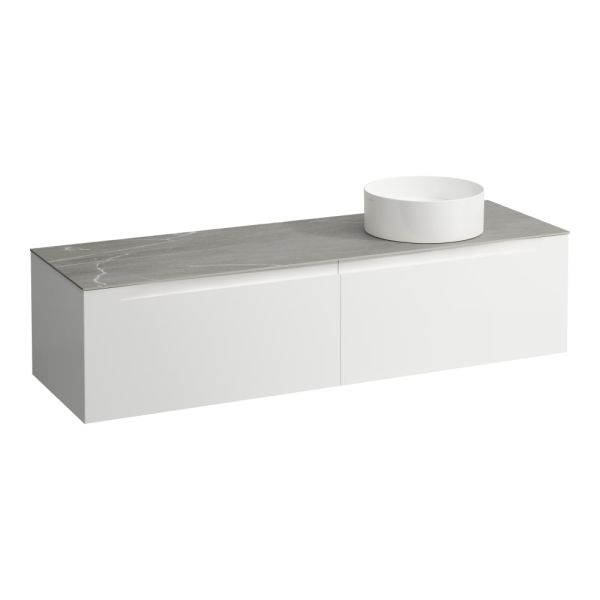 LAUFEN ARUN Zásuvkový element 1600, s 2 zásuvkami, s výrezom vpravo, s vrchnou doskou Piasentina Grigio, 1605x505x390 mm, Multicolour farby 999, H4161431519991