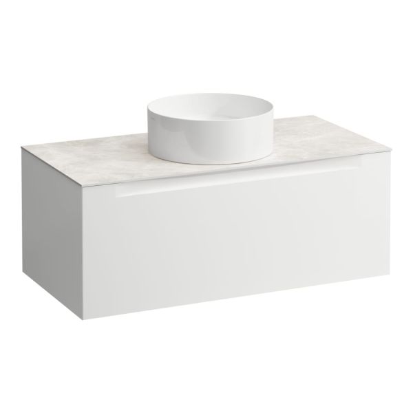 LAUFEN ARUN Zásuvkový element 1000, s 1 zásuvkou, s výrezom uprostred, s vrchnou doskou Botticino Crema, 1005x505x390 mm, Multicolour farby 999, H4171111519991