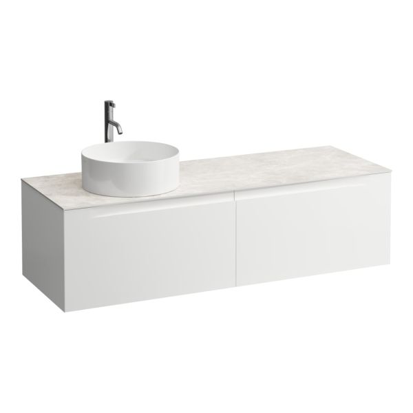 LAUFEN ARUN Zásuvkový element 1400, s 2 zásuvkami, s výrezom vľavo, s vrchnou doskou Botticino Crema vr. otvoru pre batériu, 1405x505x390 mm, Multicolour farby 999, H4171361519991