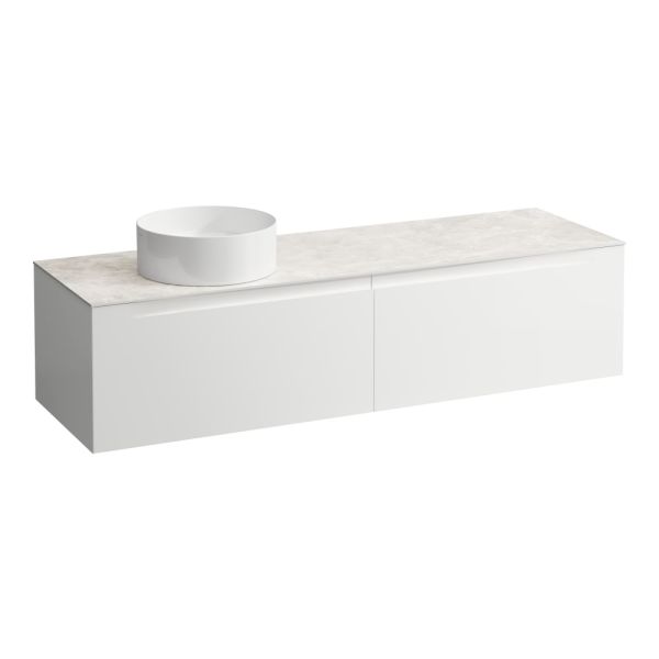 LAUFEN ARUN Zásuvkový element 1600, s 2 zásuvkami, s výrezom vľavo, s vrchnou doskou Botticino Crema, 1605x505x390 mm, Multicolour farby 999, H4171421519991