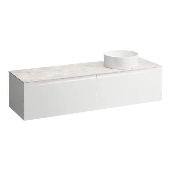 LAUFEN ARUN Zásuvkový element 1600, s 2 zásuvkami, s výrezom vpravo, s vrchnou doskou Botticino Crema, 1605x505x390 mm, Multicolour farby 999, H4171431519991