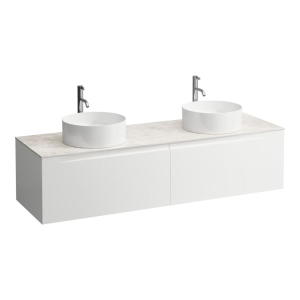 LAUFEN ARUN Zásuvkový element 1600, s 2 zásuvkami, s výrezom vľavo a vpravo, s vrchnou doskou Botticino Crema vr. otvoru pre batériu, 1605x505x390 mm, Multicolour farby 999, H4171491519991