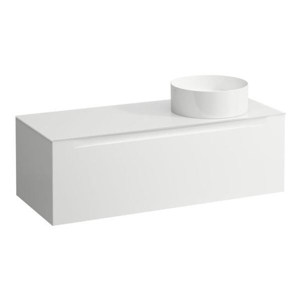 LAUFEN ARUN Zásuvkový element 1200, s 1 zásuvkou, s výrezom vpravo, so sklenenou vrchnou doskou, 1205x505x390 mm, Multicolour farby 999, H4181231519991