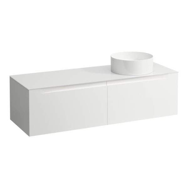 LAUFEN ARUN Zásuvkový element 1400, s 2 zásuvkami, s výrezom vpravo, so sklenenou vrchnou doskou, 1405x505x390 mm, Multicolour farby 999, H4181331519991