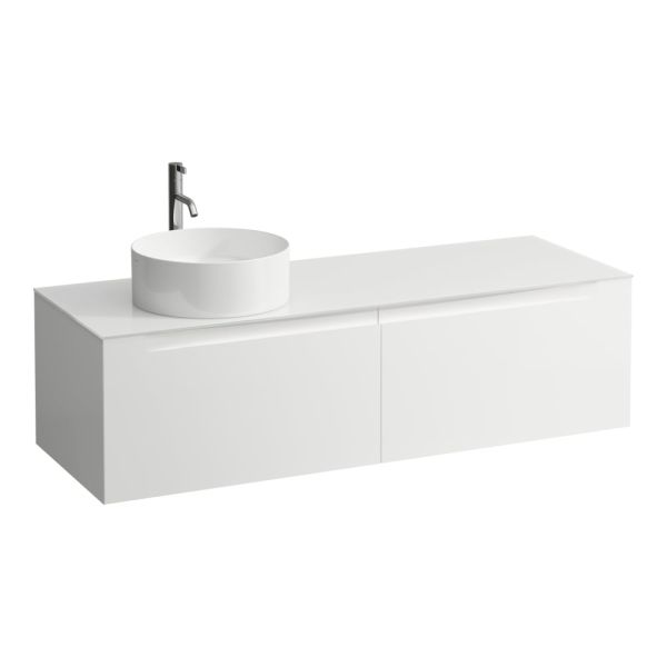 LAUFEN ARUN Zásuvkový element 1400, s 2 zásuvkami, s výrezom vľavo, so sklenenou vrchnou doskou vr. otvoru pre batériu, 1405x505x390 mm, Multicolour farby 999, H4181361519991