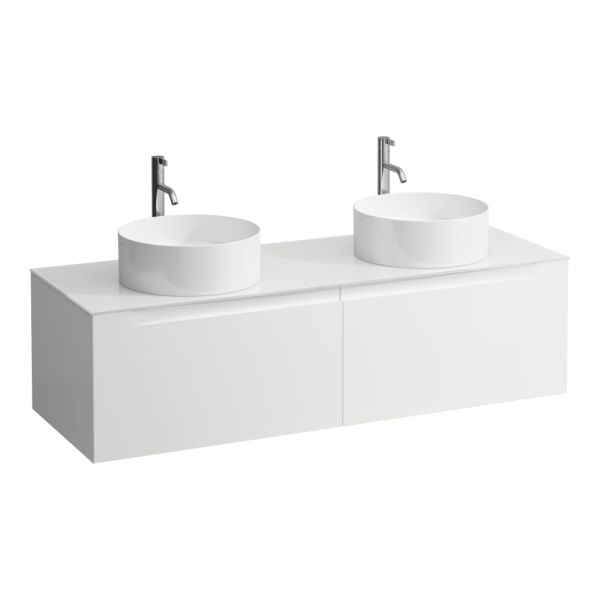 LAUFEN ARUN Zásuvkový element 1400, s 2 zásuvkami, s výrezom vľavo a vpravo, so sklenenou vrchnou doskou vr. otvoru pre batériu, 1405x505x390 mm, Multicolour farby 999, H4181391519991