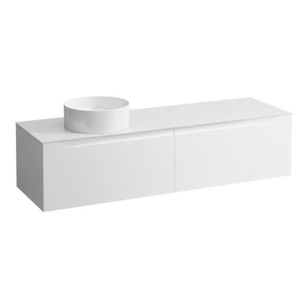 LAUFEN ARUN Zásuvkový element 1600, s 2 zásuvkami, s výrezom vľavo, so sklenenou vrchnou doskou, 1605x505x390 mm, Multicolour farby 999, H4181421519991