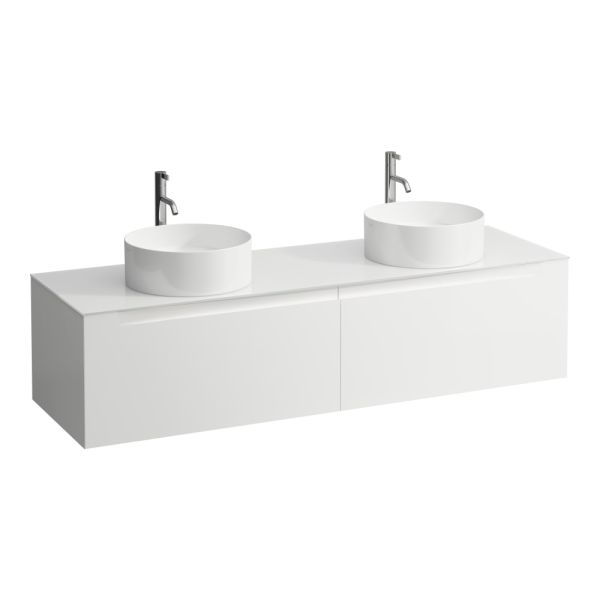 LAUFEN ARUN Zásuvkový element 1600, s 2 zásuvkami, s výrezom vľavo a vpravo, so sklenenou vrchnou doskou vr. otvoru pre batériu, 1605x505x390 mm, Multicolour farby 999, H4181491519991