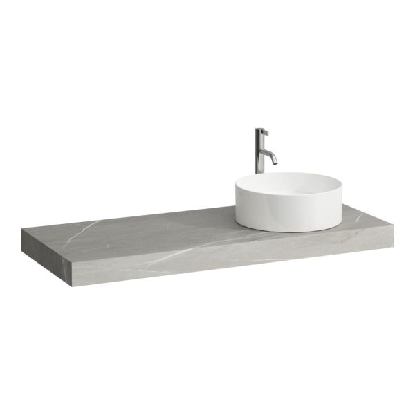 LAUFEN ARUN Umývadlová doska 1200, s výrezom vpravo, hrúbka 80 mm, vr. otvoru pre batériu, vr. 2 nástenných držiakov, 1205x505x80 mm, Výber kamenných dekorov 770, H4191271517701