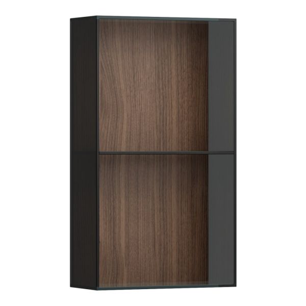 LAUFEN ARUN Stredná skrinka, otvorená predná časť, dymové sklo 8 mm, 400x170x700 mm, Noce Canaletto – drevená dyha 630, H4195101516301