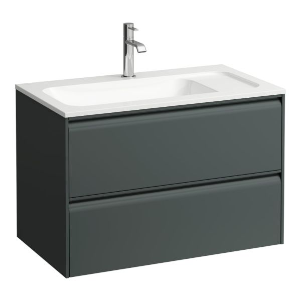 LAUFEN MEDA Skrinka pod umývadlo, 2 zásuvky, pre umývadlo H814117 z materiálu Marbond, 770x440x505 mm, Šedá traffic 266, H4216820112661