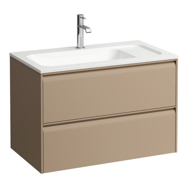 LAUFEN MEDA Skrinka pod umývadlo, 2 zásuvky, pre umývadlo H814117 z materiálu Marbond, 770x440x505 mm, Cappuccino 465, H4216820114651