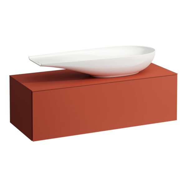 LAUFEN ILBAGNOALESSI Zásuvkový element 1200, s 1 zásuvkou, s výrezom vpravo, pre umývadlo H818974, 1200x500x370 mm, Terracotta 269, H4303230972691