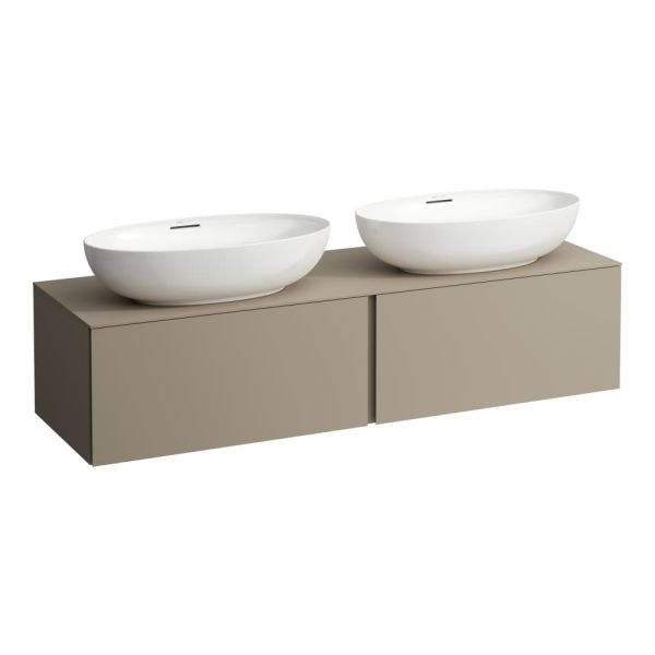 LAUFEN ILBAGNOALESSI Zásuvkový element 1600, s 2 zásuvkami, s výrezom vľavo a vpravo, pre umývadlo H818975/6, H818977/8, 1600x500x370 mm, Béžová perleť 270, H4303540972701