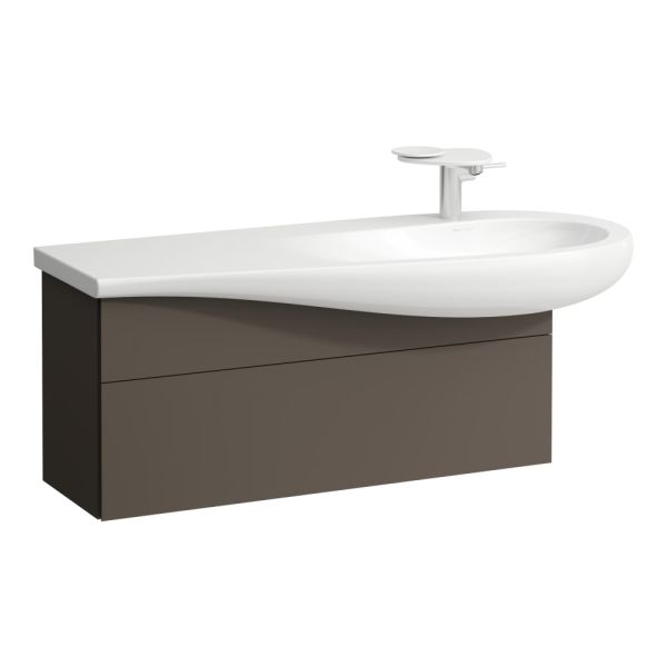 LAUFEN ILBAGNOALESSI Skrinka pod umývadlo 1200, s 1 zásuvkou, s výrezom pre sifón vpravo, pre umývadlo H814974, 995x320x340 mm, Tmavohnedá 429, H4304310974291