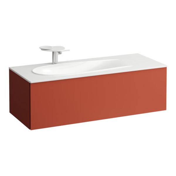 LAUFEN ILBAGNOALESSI Skrinka pod umývadlo 1200, s 1 zásuvkou, s výrezom pre sifón vľavo, pre umývadlo H817979, 1195x490x365 mm, Terracotta 269, H4304410972691