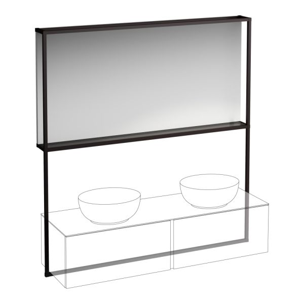 LAUFEN ILBAGNOALESSI Zrkadlo so svetelným rámom k zásuvkovému elementu 1600, pre umývadla H818977/8, H818975/6, H818974, 1660x1755 mm, Havanna 097, H4305030972711