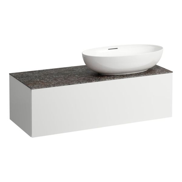 LAUFEN ILBAGNOALESSI Zásuvkový element 1200, s 1 zásuvkou, s výrezom vpravo, top Marrone Naturale vr. otvoru pre batériu, pre umývadlo H818977/8, 1200x500x370 mm, Multicolour farby 999, H4323190979991