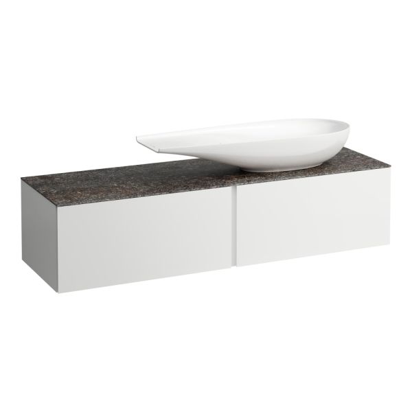 LAUFEN ILBAGNOALESSI Zásuvkový element 1600, s 2 zásuvkami, s výrezom vpravo, top Marrone Naturale vr. otvoru pre batériu, pre umývadlo H818974, 1600x500x370 mm, Špeciálne farby 990, H4323450979901