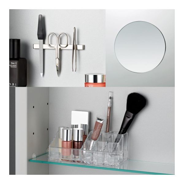LAUFEN FRAME 25 Príslušenstvo FRAME 25: obsiahnuté 3 položky – organizér do zrkadlovej skrinky, samolepiace dodatočné zrkadielko, magnetický držiak nožníc, H4906009000001