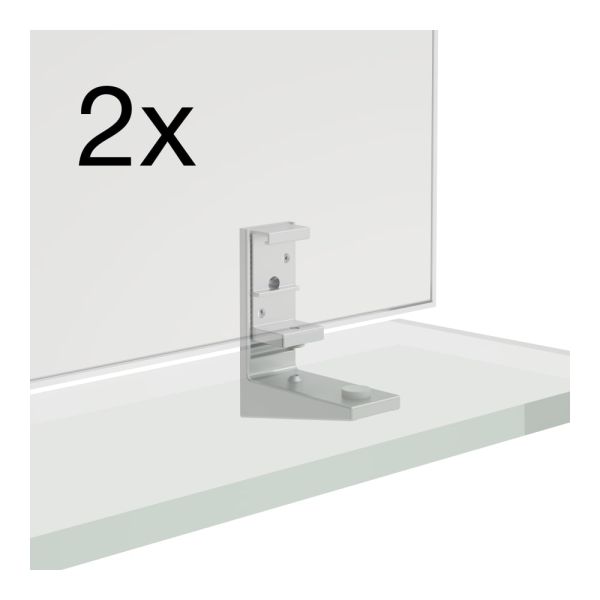 LAUFEN FRAME 25 Sada držiakov pre sklenenú policu, pre montáž na zrkadlá Frame 25 2 ks, držiaky: lesklý hliník, Čierna matná 450 H4907179004501