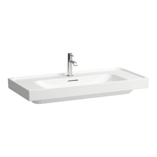 LAUFEN MEDA Umývadlo, odkladacia plocha vpravo a vľavo s jedným otvorom pre batériu, bez prepadu, 1000x460 mm, farba Biela matná, H8101197571111