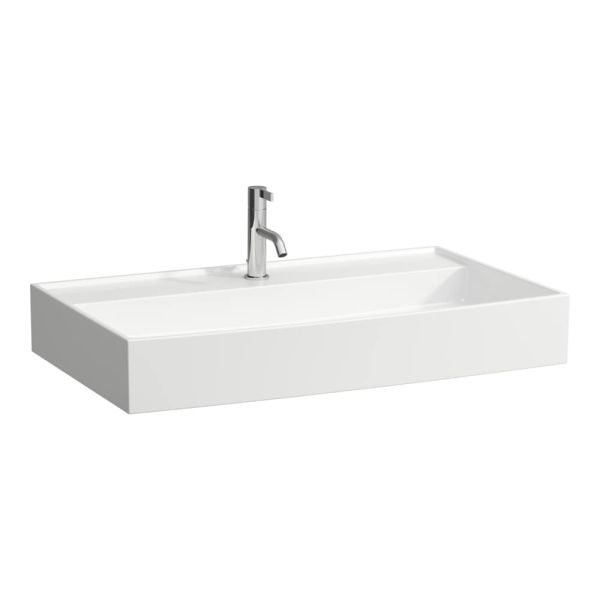 LAUFEN Kartell LAUFEN Umývadlo s jedným otvorom pre batériu, bez prepadu, 800x460 mm, farba Biela LCC, H8103364001111