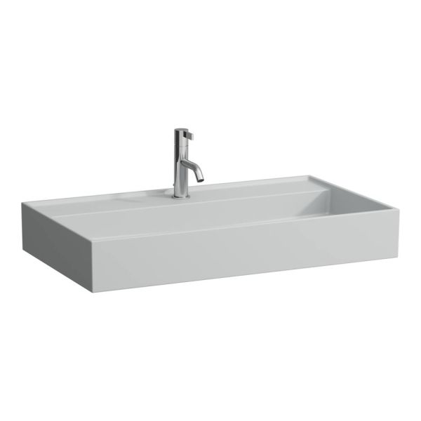 LAUFEN Kartell LAUFEN Umývadlo s jedným otvorom pre batériu, bez prepadu, 800x460 mm, farba Šedá mat, H8103367591111