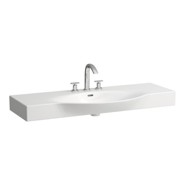 LAUFEN PALACE Umývadlo bez držiaku na uterák s jedným otvorom pre batériu, s prepadom, rezané z oboch strán do 90 cm, 1200x510 mm, farba Biela, H8117040001471