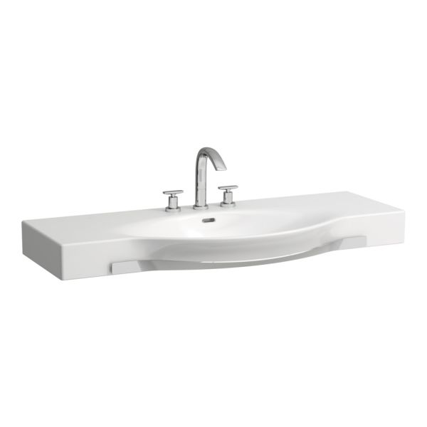 LAUFEN PALACE Umývadlo s držiakom na uterák s jedným otvorom pre batériu, s prepadom, rezané z oboch strán do 90 cm, 1200x510 mm, farba Biela, H8127040001471