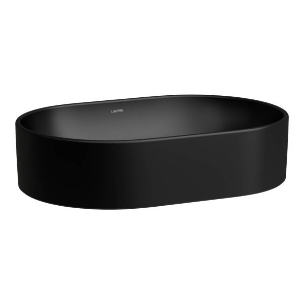 LAUFEN SAVOY Umývadlová misa, oválna bez otvrou pre batériu s prepadom, 550x380 mm, farba Čierna matná, H8129447161091