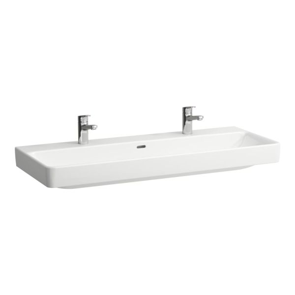 LAUFEN LAUFEN PRO S Dvojumývadlo do nábytku s dvoma otvormi pre dve batérie s prepadom, 1200x465 mm, farba Biela, H8149650001071