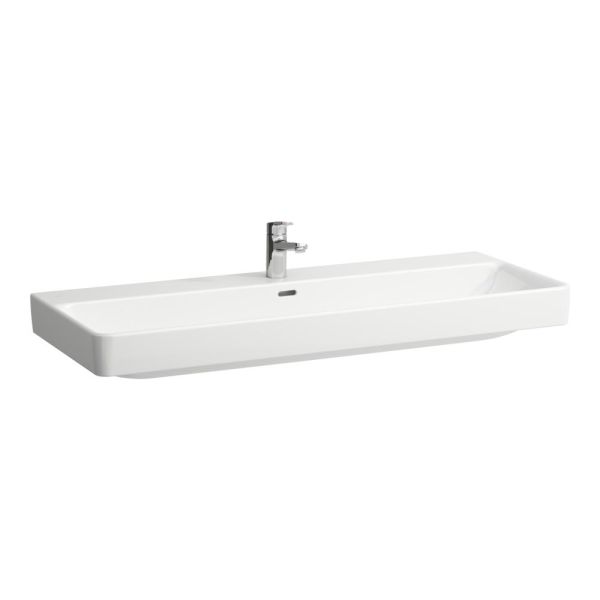LAUFEN LAUFEN PRO S Dvojumývadlo do nábytku s jedným otvorom pre batériu uprostred s prepadom, 1200x465 mm, farba Biela LCC Active, H814965A001041
