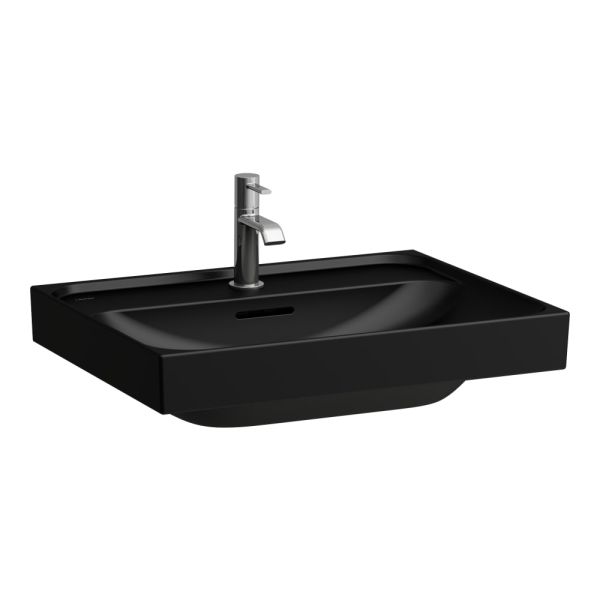 LAUFEN MEDA Umývadlo, brúsená spodná časť umývadla s jedným otvorom pre batériu uprostred s prepadom, 600x460 mm, farba Čierna matná, H8161137161041