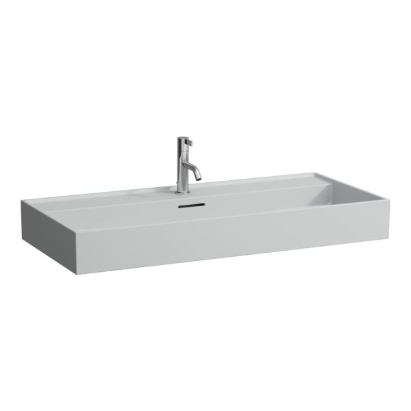 LAUFEN Kartell LAUFEN Umývadlo, brúsená spodná hrana s jedným otvorom pre batériu, bez prepadu, SaphirKeramik, 1000x460 mm, farba Šedá mat, H8163377591111