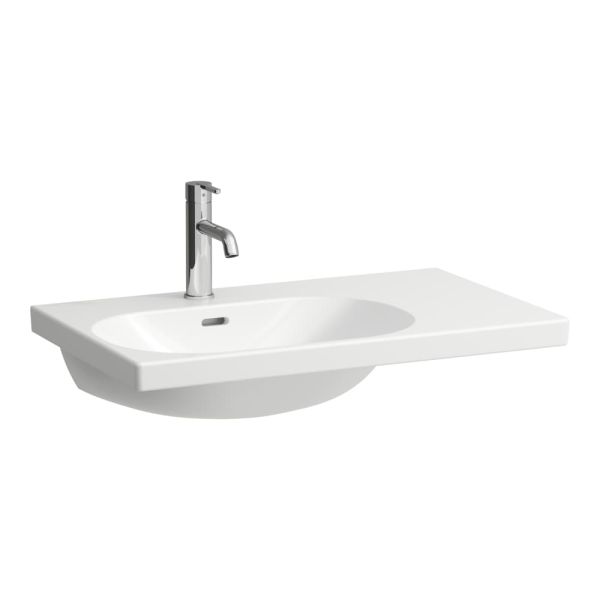LAUFEN LUA Umývadlo, odkladacia plocha vpravo s tromi otvormi pre batériu s prepadom, 750x460 mm, farba Biela, H8170860001081