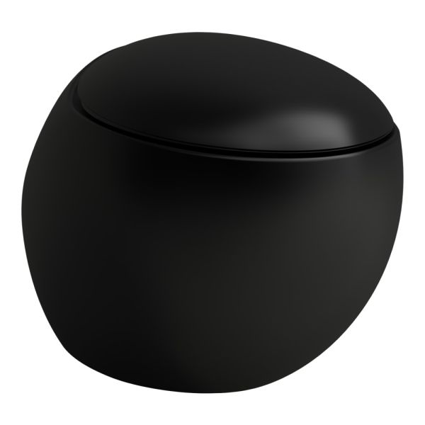 LAUFEN ILBAGNOALESSI, Závesné WC, Rimless, hlboké splachovanie, Čierna matná 716, 585x390 mm, H8209717160001