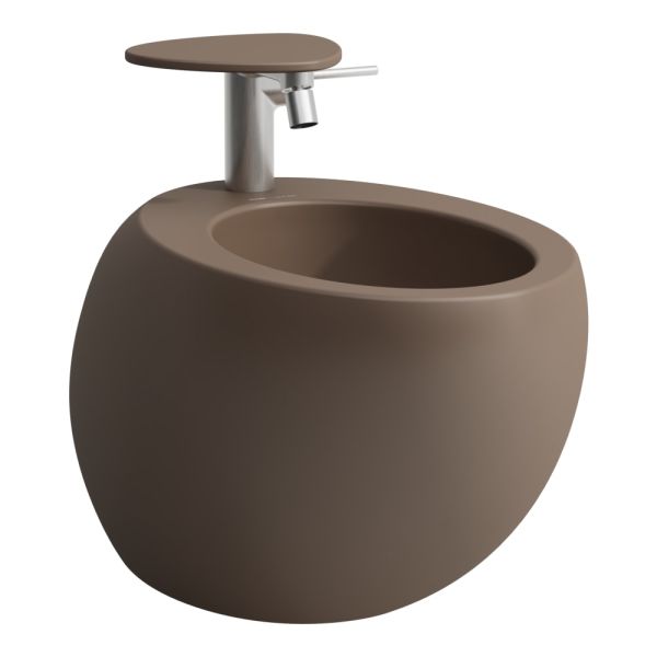 LAUFEN ILBAGNOALESSI Závesný bidet, vrátane integrovaného prepadu CLOU, 585x390mm, Café matná 188, H8309711883041