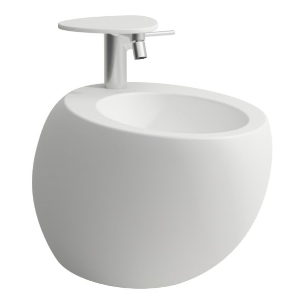 LAUFEN ILBAGNOALESSI Závesný bidet, vrátane integrovaného prepadu CLOU, 585x390mm, Biela matná 757, H8309717573041