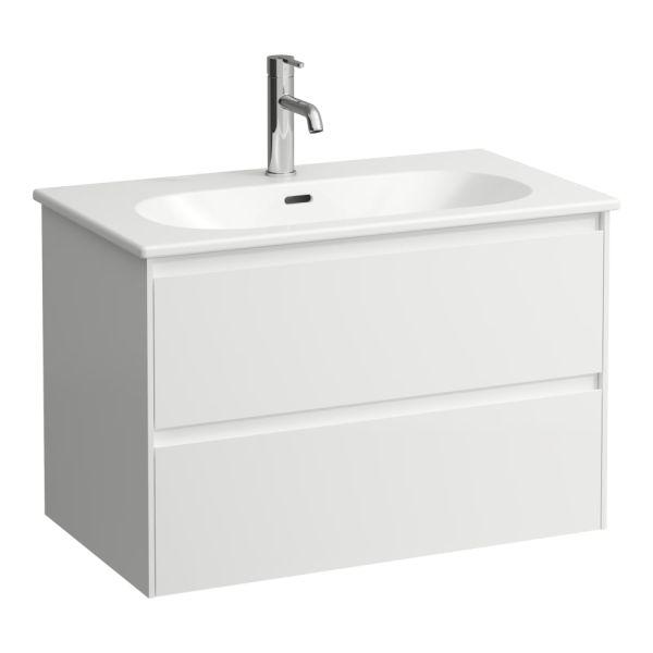 LAUFEN LUA Umývadlo slim so skrinkou 'Lani' 80 cm, s 2 zásuvkami, 800x455x525 mm, Špeciálne farby 990, H8600879901041