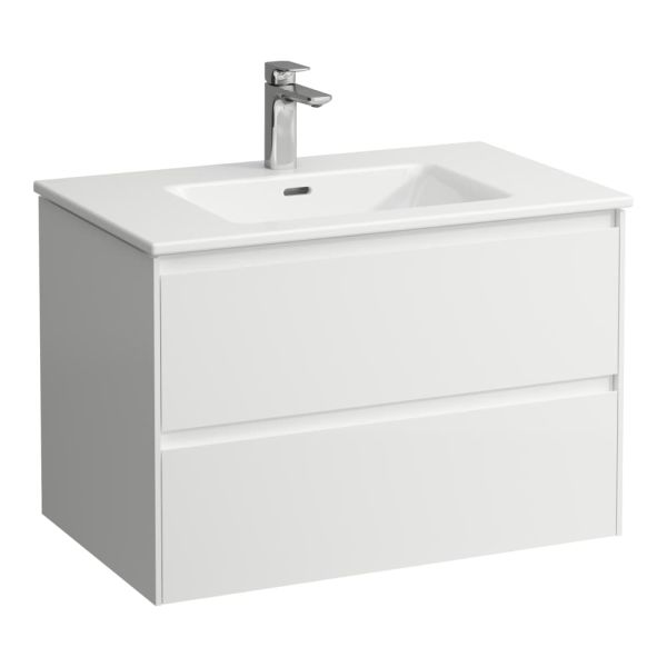 LAUFEN LAUFEN PRO S Umývadlo 'slim' so skrinkou 80 cm, s 2 zásuvkami, vr. deliaceho systému do zásuviek, 800x500x535 mm, Biela lesklá 261, H8649652611041