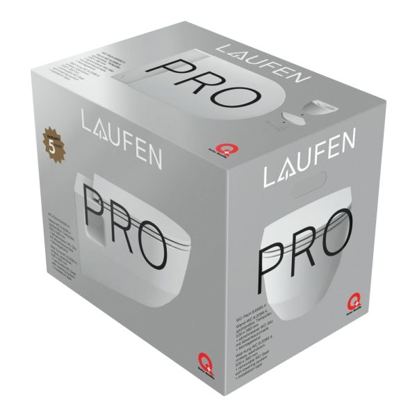 LAUFEN LAUFEN PRO, Závesný WC Pack, Rimless, hlboké splachovanie, s viditeľným uchytením, vrátane WC sedadla na sedenie s poklopom SLIM so spomaľovacím mechanizmom, Biela 000, 530x360 mm, H8669540000001