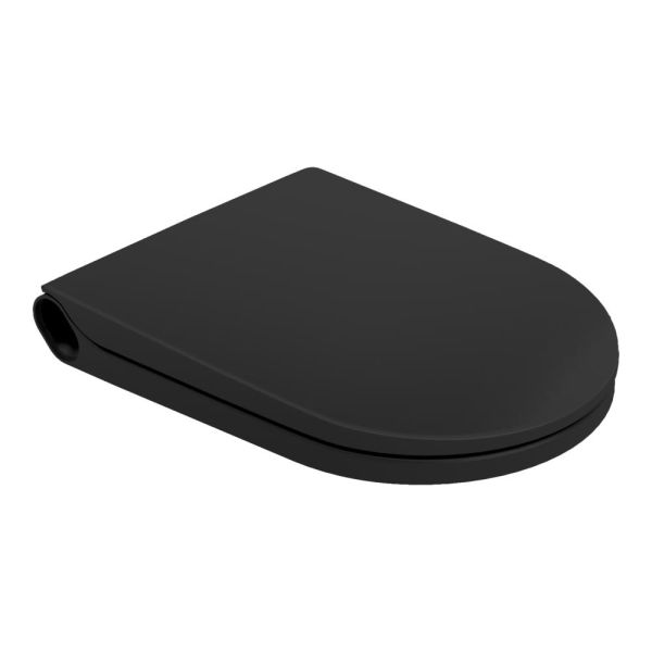 LAUFEN Cleanet Riva, WC sedadlo s poklopom, odnímateľné, Čierna matná 716, 490x380 mm, H8916917160001