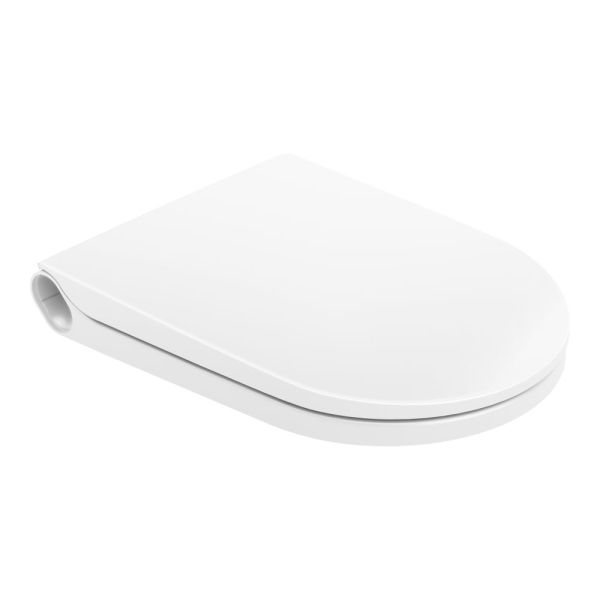 LAUFEN Cleanet Riva, WC sedadlo s poklopom, odnímateľné, Biela matná 757, 490x380 mm, H8916917570001