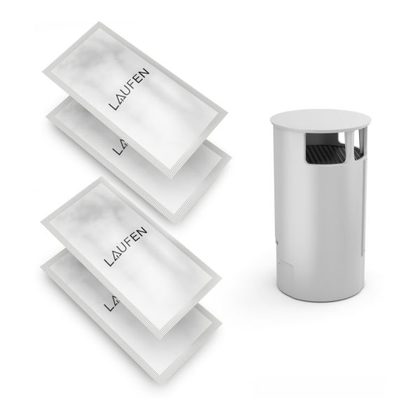 LAUFEN CLEANET RIVA Sada – uhlíkový filter 1ks + prostriedok na odstránenie vodného kameňa, Biela 000, H8916970000001