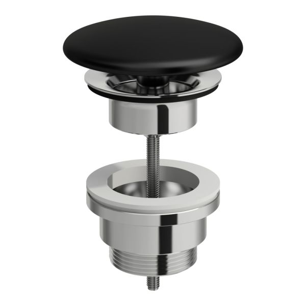 LAUFEN VAL Odpadový ventil s keramickou krytkou, neuzatvárateľný (pre umývadlá bez prepadu), 82x82 mm, farba Čierna matná, H8981847160001