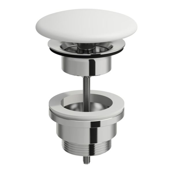 LAUFEN VAL Odpadový ventil s keramickou krytkou, neuzatvárateľný (pre umývadlá bez prepadu), 82x82 mm, farba Biela matná, H8981847570001