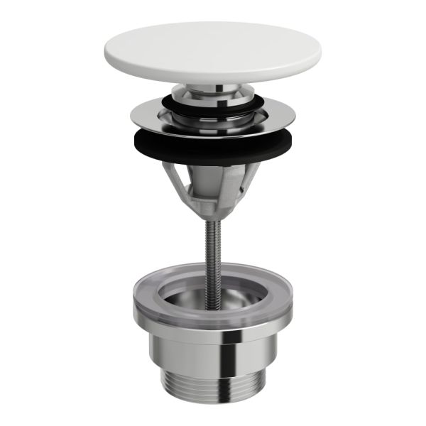 LAUFEN  Odpadový ventil so zátkou click-clack, vrátane keramické krytky SaphirKeramik, 80x80 mm, farba Biela matná, H8981927570001