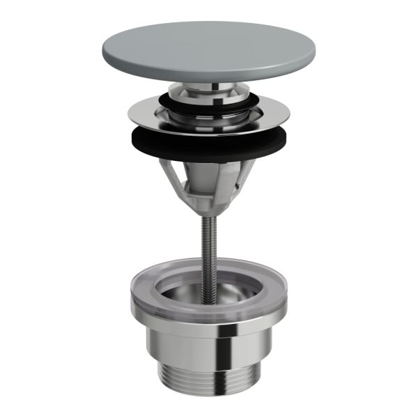 LAUFEN  Odpadový ventil so zátkou click-clack, vrátane keramické krytky SaphirKeramik, 80x80 mm, farba Grafit mat, H8981927580001